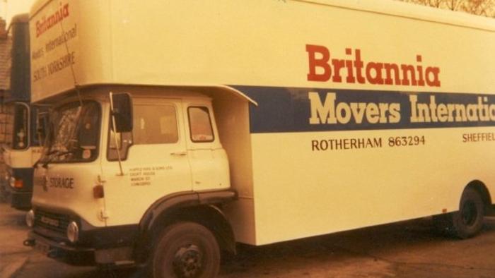 Removal van in Conisbrough depot early 1980's