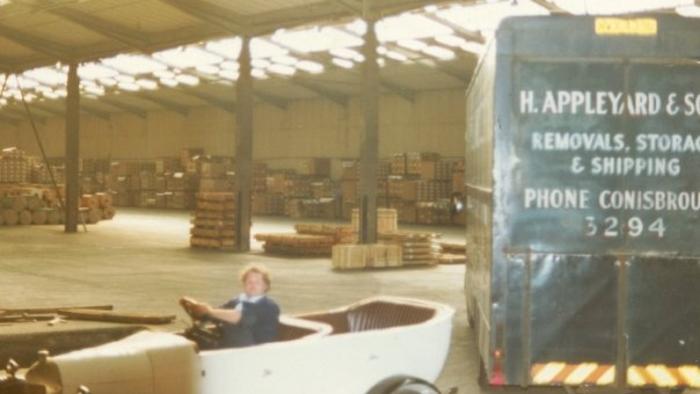Harry Appleyard 1970s with furniture van loaded for Holland