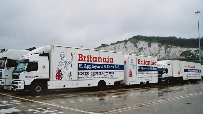 Removal vans leaving UK for Germany