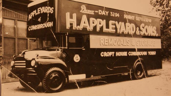 Removal van collected by Harry's father George . Harry went along for the ride aged 6   built in West Yorkshire 1950's