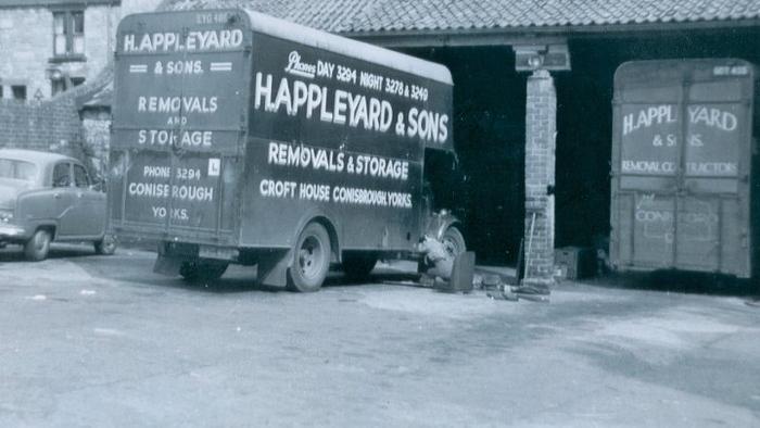 Removal van in Conisbrough depot 1950's